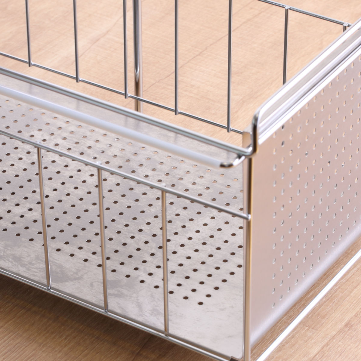 シンク下収納 シンク下スライド収納 1段 幅25cm ( シンク下収納ラック 引き出し付き スリム シンク下 コンロ下 キッチンストッカー ステンレス スライドラック 隙間収納 引出し ワゴン キッチン 洗面所 収納 おしゃれ 日本製 )