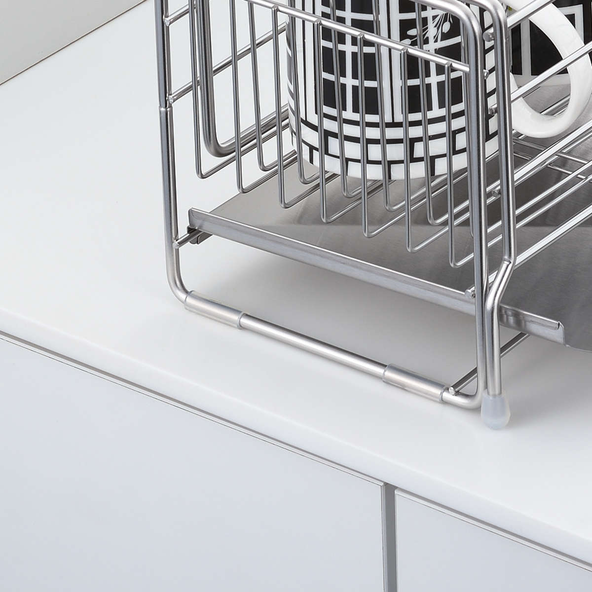水切りラック シンクサイド 幅の広がる水切り 深型 奥行57cm ( 水切りかご 水切りトレー シンク上 スリム ステンレス 水切り シンク横 日本製 伸縮 おしゃれ コンパクト シンク 大容量 少量 ステンレス水切り ディッシュラック )