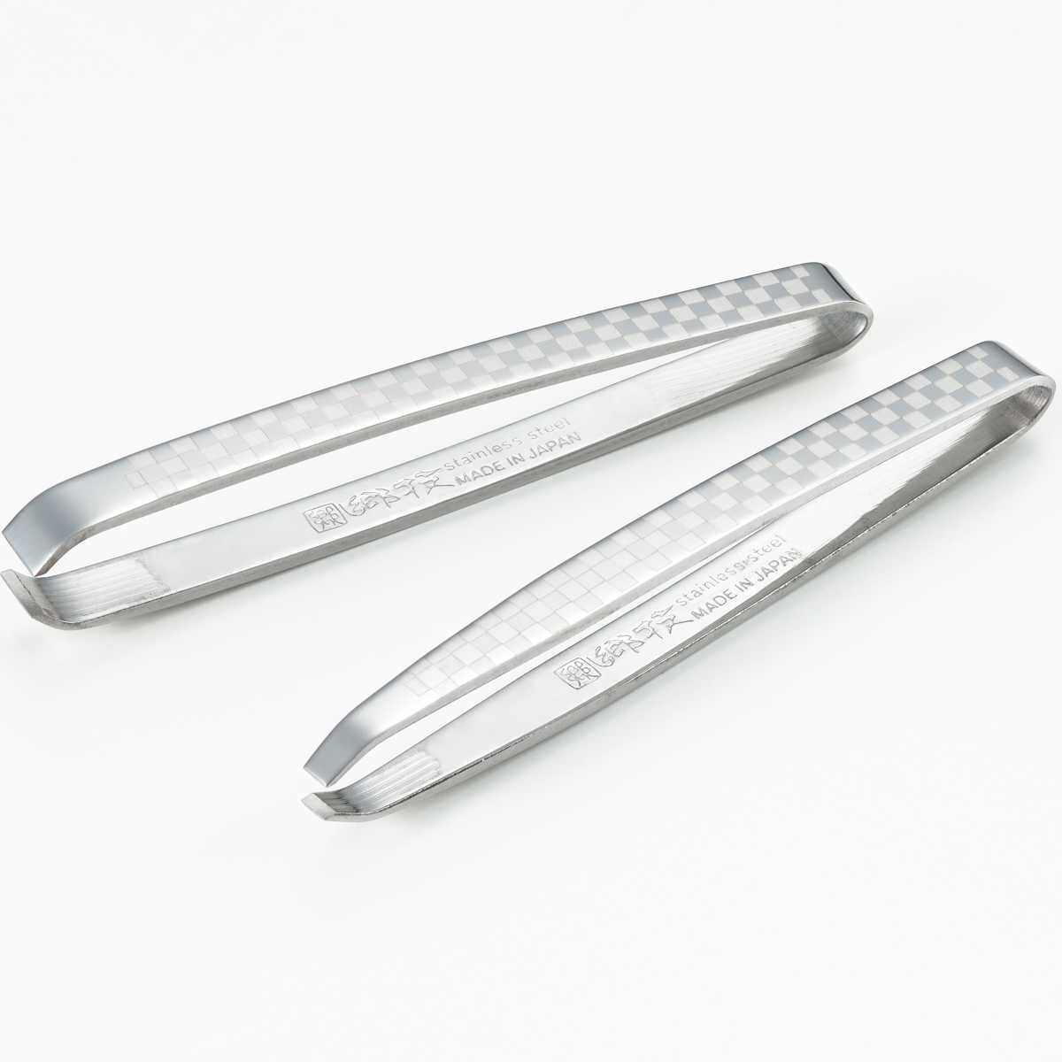 毛抜き 市松模様 ペアセット 郷技 ステンレス 日本製 ( 燕三条 ピンセット ツイザー 眉毛 眉毛抜き 先細 幅広 新潟県 職人 錆びにくい ムダ毛 産毛 お手入れ ケア ムダ毛処理 ツィザー ツィーザー けぬき )