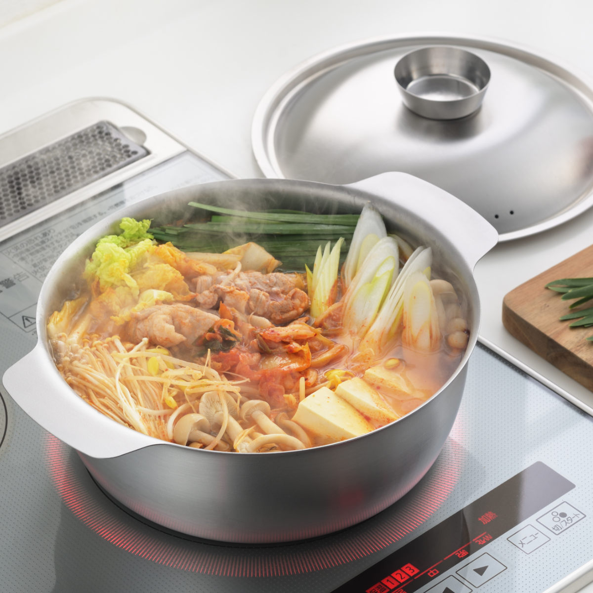 おでん鍋 22cm IH対応 ステンレス製 郷技 日本製 ( 蓋付き ガス火対応 22センチ 両手鍋 季節鍋 調理鍋 ihOK IH使える ガスOK 直火OK 卓上鍋 万能鍋 おでん 湯豆腐 キッチン用品 なべ 鍋 おなべ お鍋 鍋料理 おでん用 )