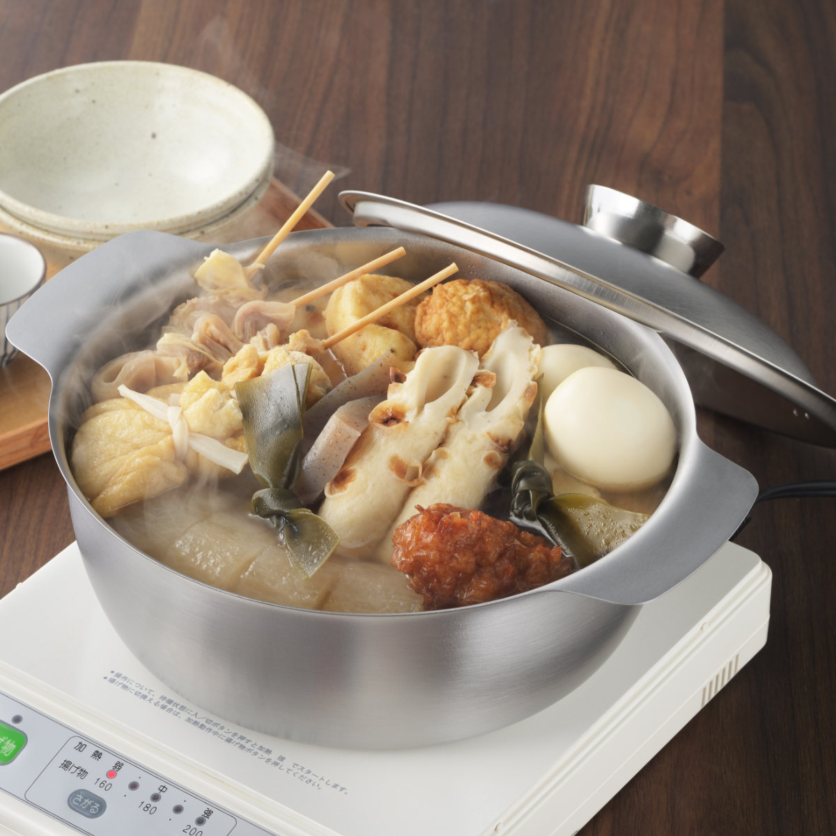 おでん鍋 22cm IH対応 ステンレス製 郷技 日本製 ( 蓋付き ガス火対応 22センチ 両手鍋 季節鍋 調理鍋 ihOK IH使える ガスOK 直火OK 卓上鍋 万能鍋 おでん 湯豆腐 キッチン用品 なべ 鍋 おなべ お鍋 鍋料理 おでん用 )