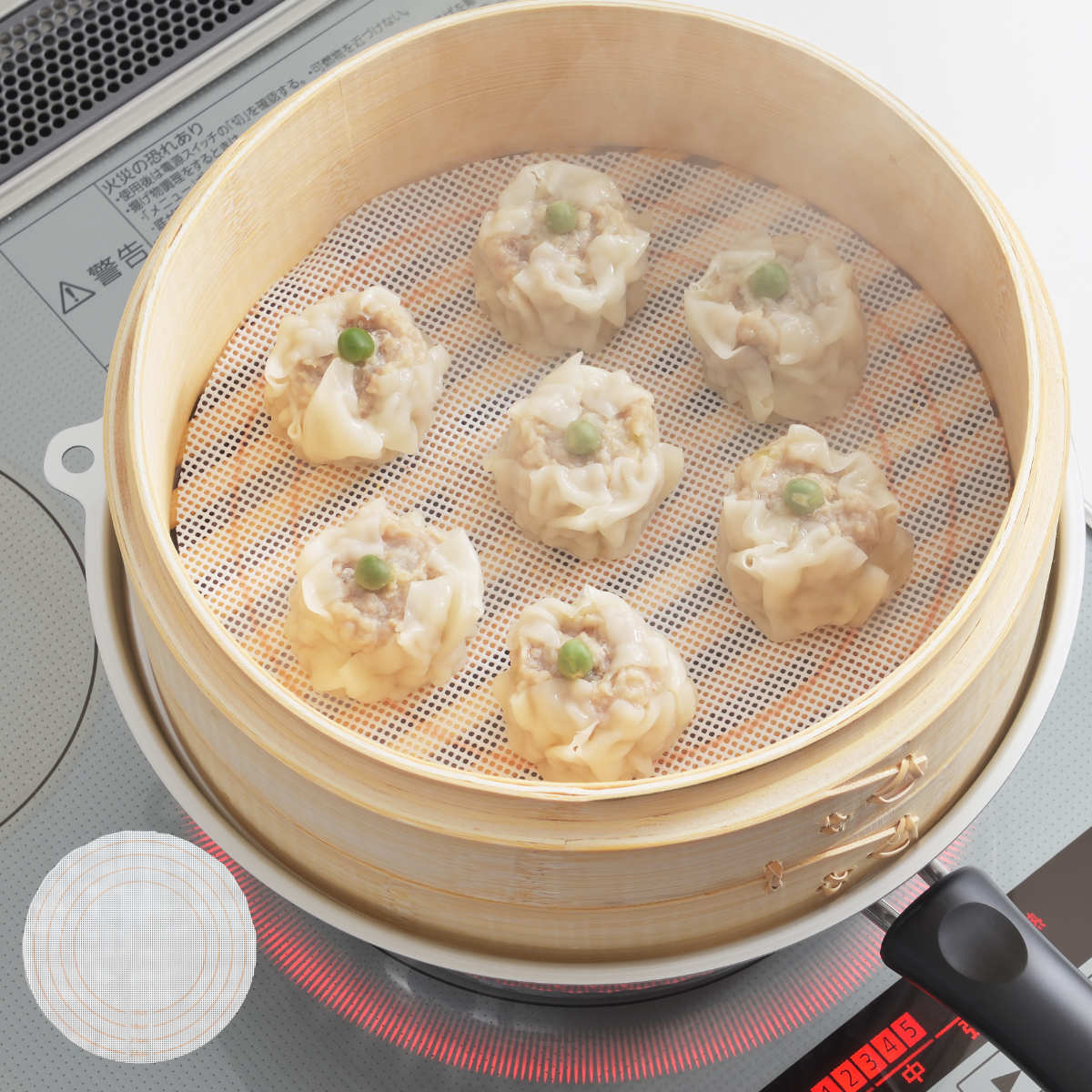 蒸しものシート くっつきにくい 蒸しもの&もちシート シリコーン製 ( 15~25cm用 せいろ用 蒸籠用 蒸し器用 ネット 正円 丸 カット 洗える 蒸篭用 くっつかない クッキング シート 蒸し 中華蒸篭 中華蒸籠 便利 手軽 簡単 点心 )