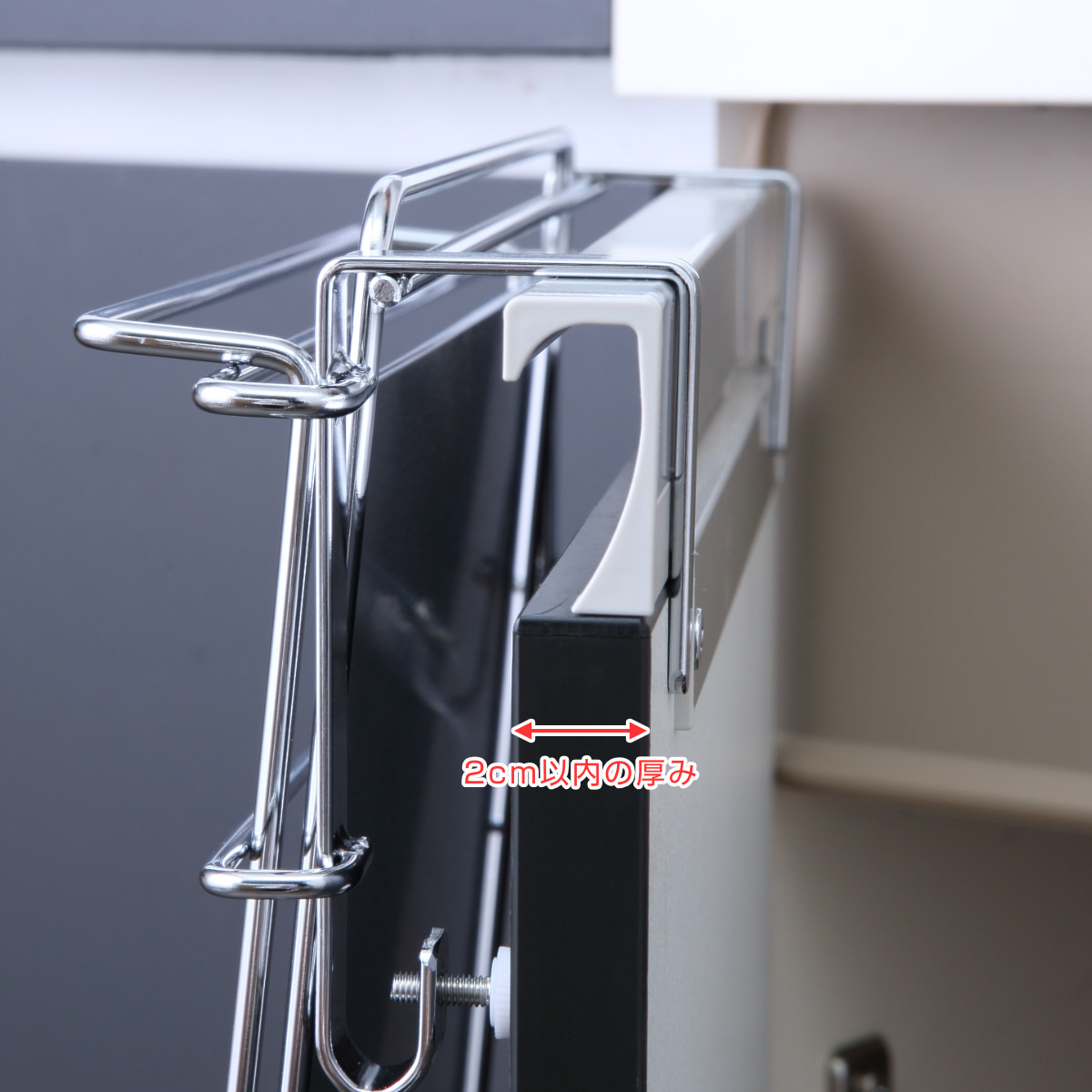 タオル掛け タオルハンガー&補助テーブル 作業台 ステンレス製 ( 収納棚 補助テーブル 調理補助台 サポートテーブル 折りたたみ ステンレス ホルダー サイドテーブル 収納 一時置き ふきん掛け 日本製 キッチン 洗面所 扉 引出し )