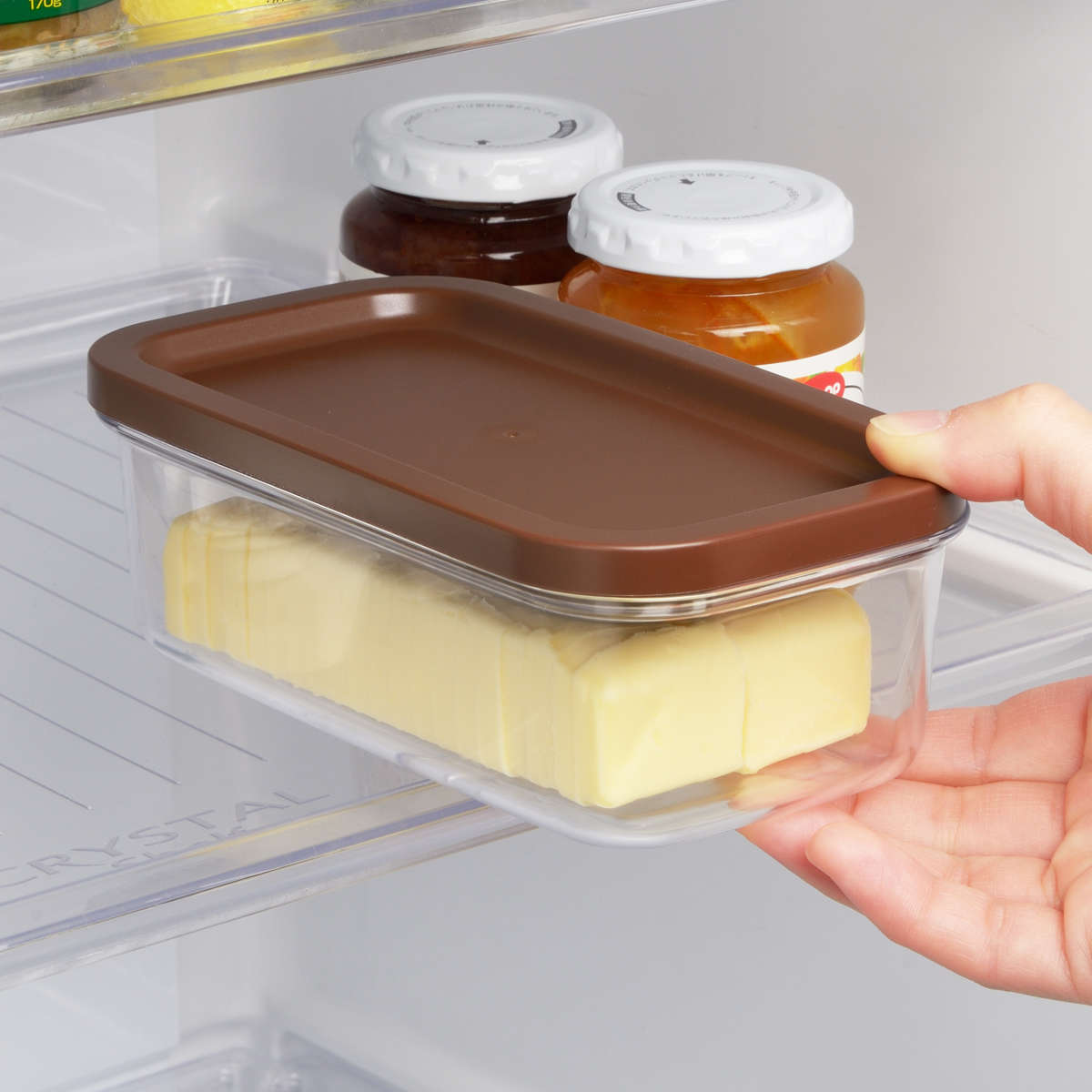 バターケース ホームベーカリー倶楽部 保存ができる バターカッター ( 保存容器 日本製 カット バター入れ バター保存 プラスチック 蓋 200g バター容器 カッター ワイヤーカッター スケッパー お菓子作り ケース 冷蔵庫 浅型 )