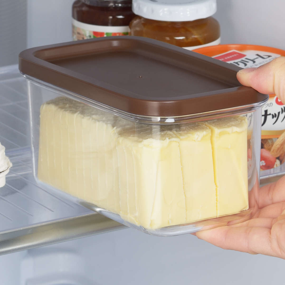 バターケース ホームベーカリー倶楽部 保存ができる バターカッター 200g用 450g用 ( 保存容器 日本製 カット バター入れ バター保存 プラスチック バター容器 蓋 カッター ワイヤーカッター お菓子作り ケース 冷蔵庫 )