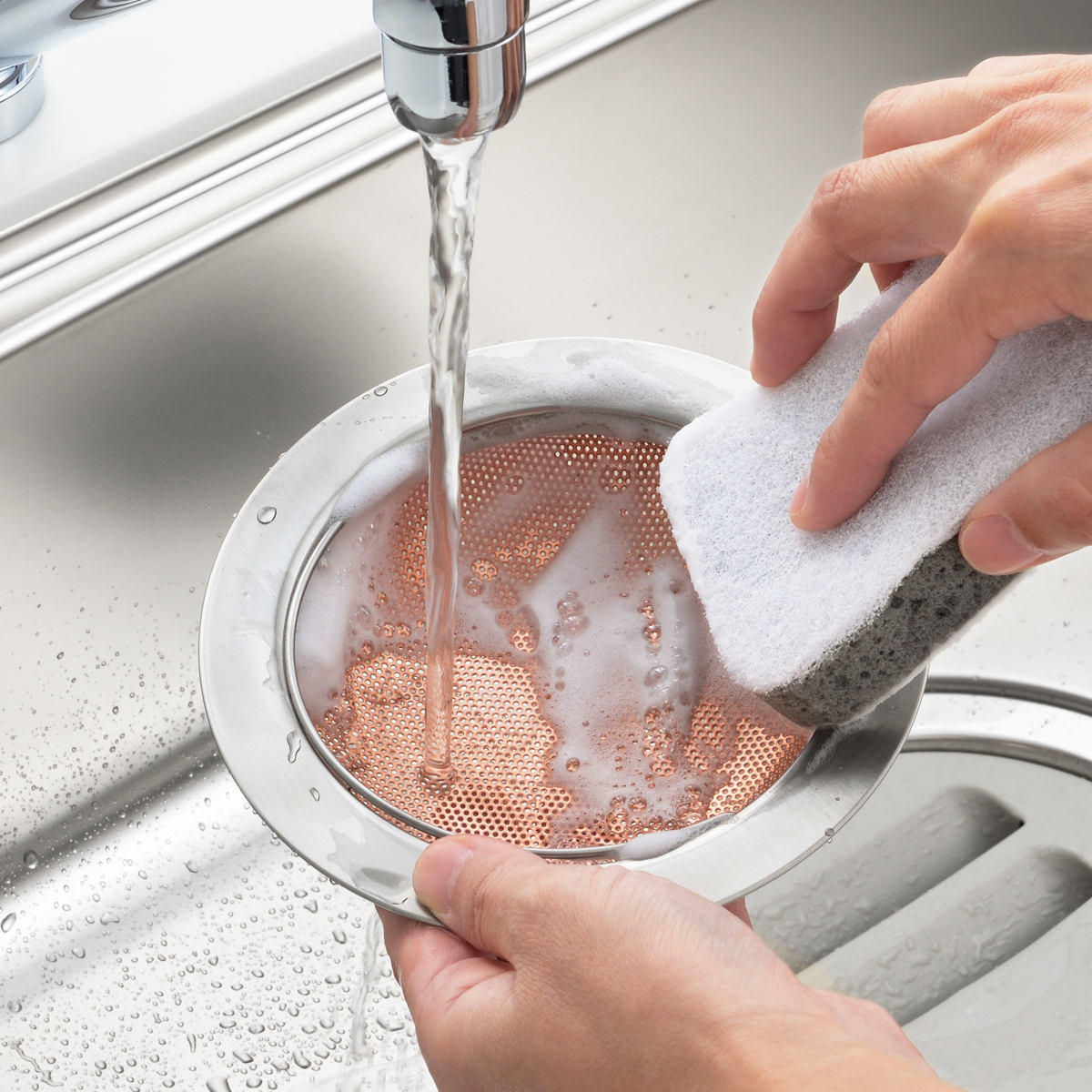 ゴミかご 銅 パンチング 排水口 ゴミ受け 浅型 抗菌 日本製 ( 目皿 生ごみフィルター ゴミキャッチャー 銅製 シンク 排水かご ごみ受け ゴミカゴ ごみかご 排水口用 生ごみ 純銅製 14.5cm キッチン )