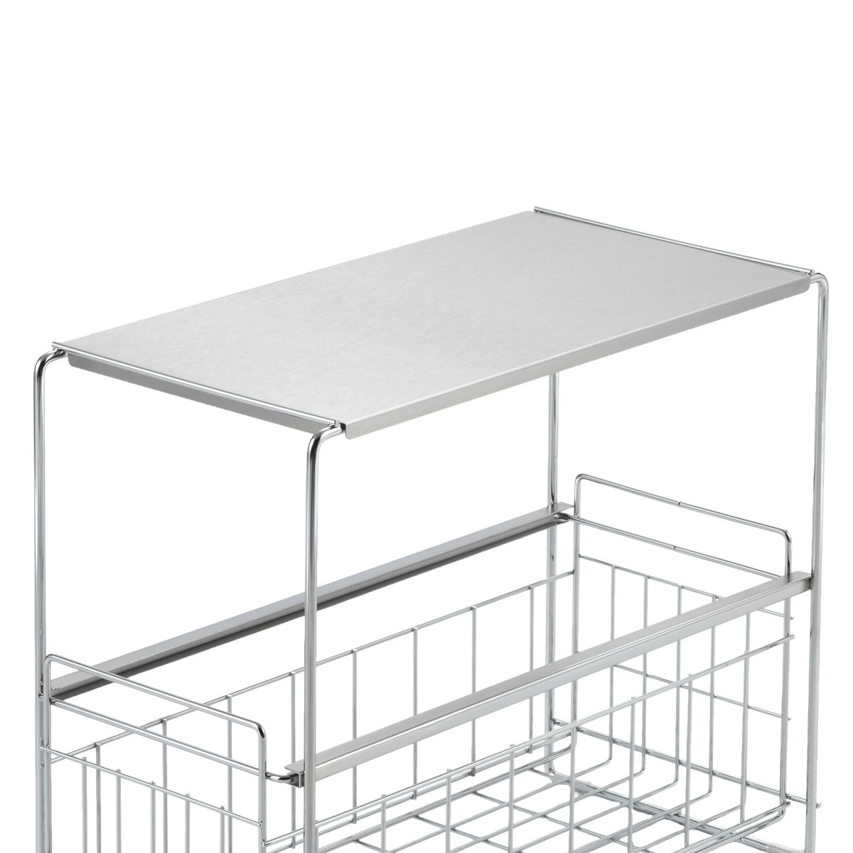 シンク下収納ラック スムーズに引き出せる シンク下 スライド収納 1段 幅20cm ( 引き出し付き スリム コンロ下 キッチンストッカー ステンレス スライドラック 隙間収納 引出し ワゴン キッチン 洗面所 収納 おしゃれ 日本製 )