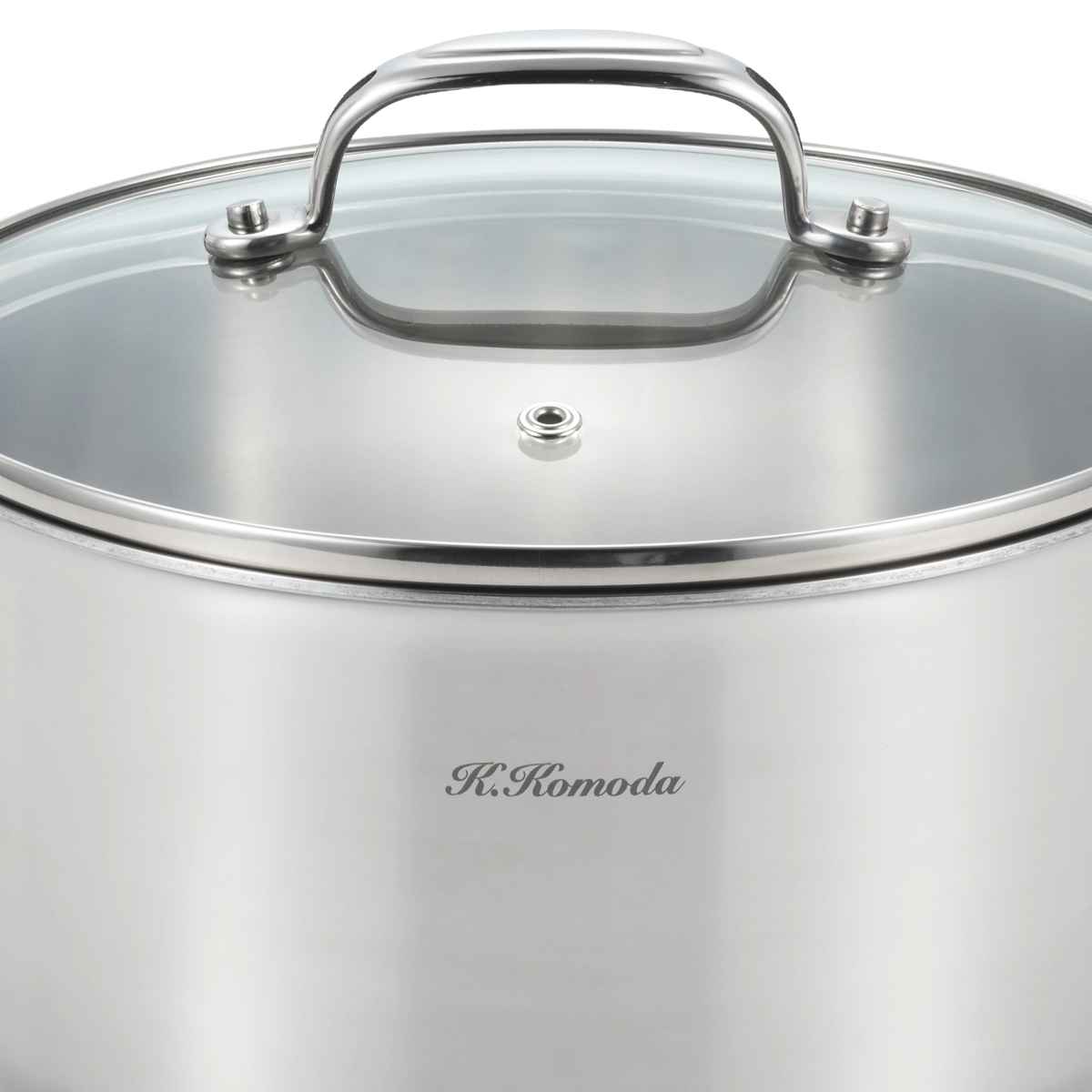 両手鍋 22cm IH対応 3層アルミクラッド 菰田欣也監修 ( お鍋 ガス火対応 ステンレス鍋 ガラス蓋付き 22センチ なべ 3層構造 ステンレス製両手鍋 調理器具 キッチン用品 )