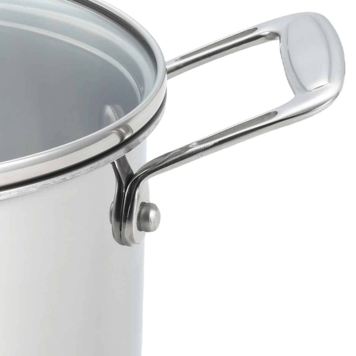 両手鍋 22cm IH対応 3層アルミクラッド 菰田欣也監修 ( お鍋 ガス火対応 ステンレス鍋 ガラス蓋付き 22センチ なべ 3層構造 ステンレス製両手鍋 調理器具 キッチン用品 )