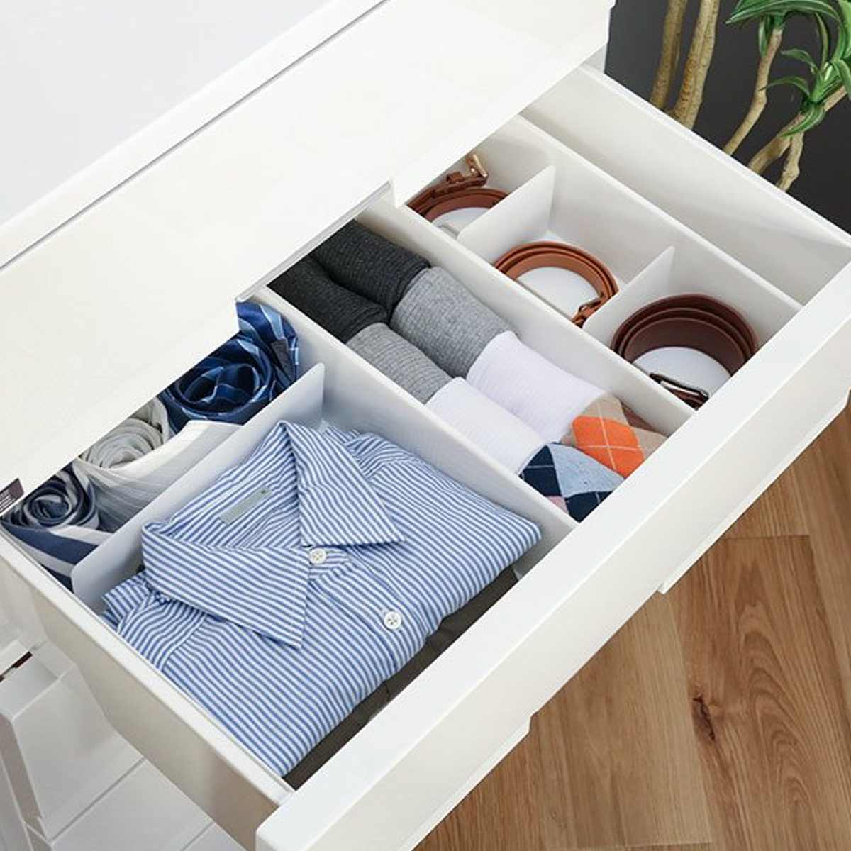 仕切りケース 幅14×奥行33×高さ9cm ランジェリー用 5個セット ( 小物収納 収納 引き出し 仕切り 収納ケース インナーケース 仕切りボックス プラスチック 間仕切り ケース 収納ボックス 間仕切りケース 引出し 整理整頓 ) 【ブラウン】 ブラウン