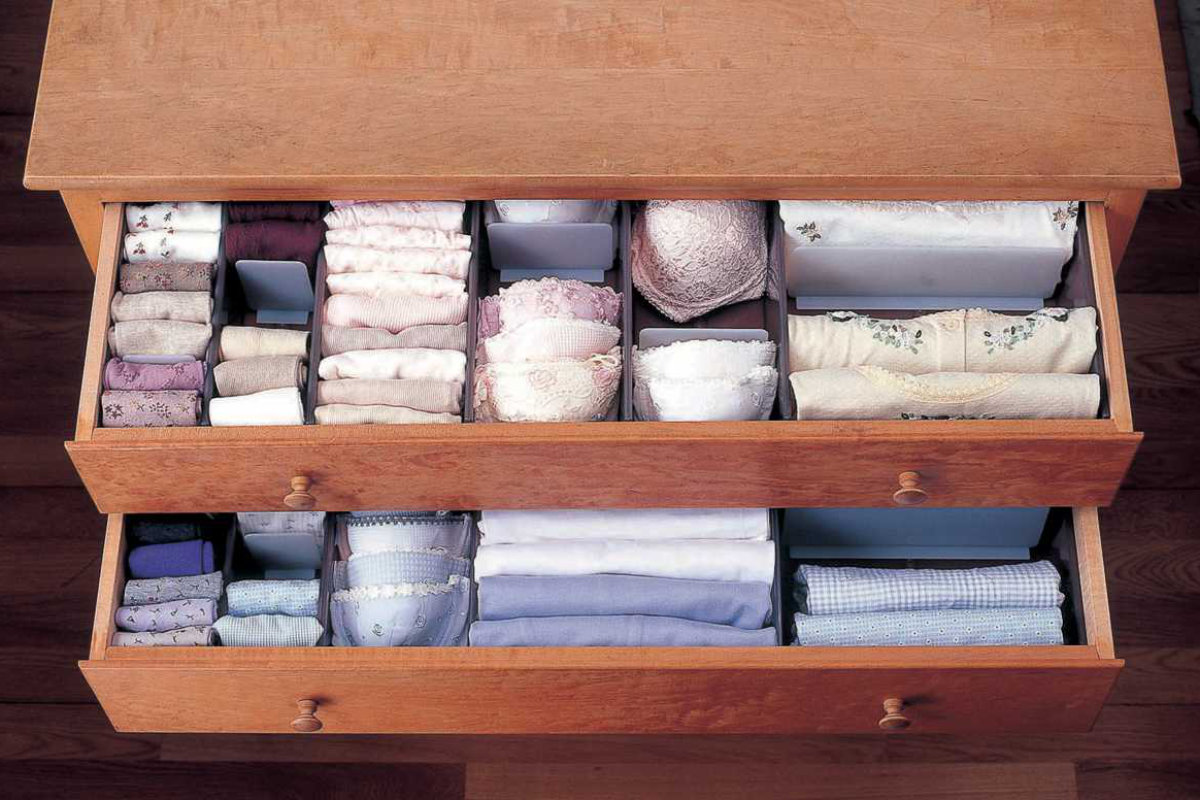 仕切りケース 幅14×奥行33×高さ9cm ランジェリー用 5個セット ( 小物収納 収納 引き出し 仕切り 収納ケース インナーケース 仕切りボックス プラスチック 間仕切り ケース 収納ボックス 間仕切りケース 引出し 整理整頓 ) 【ブラウン】 ブラウン