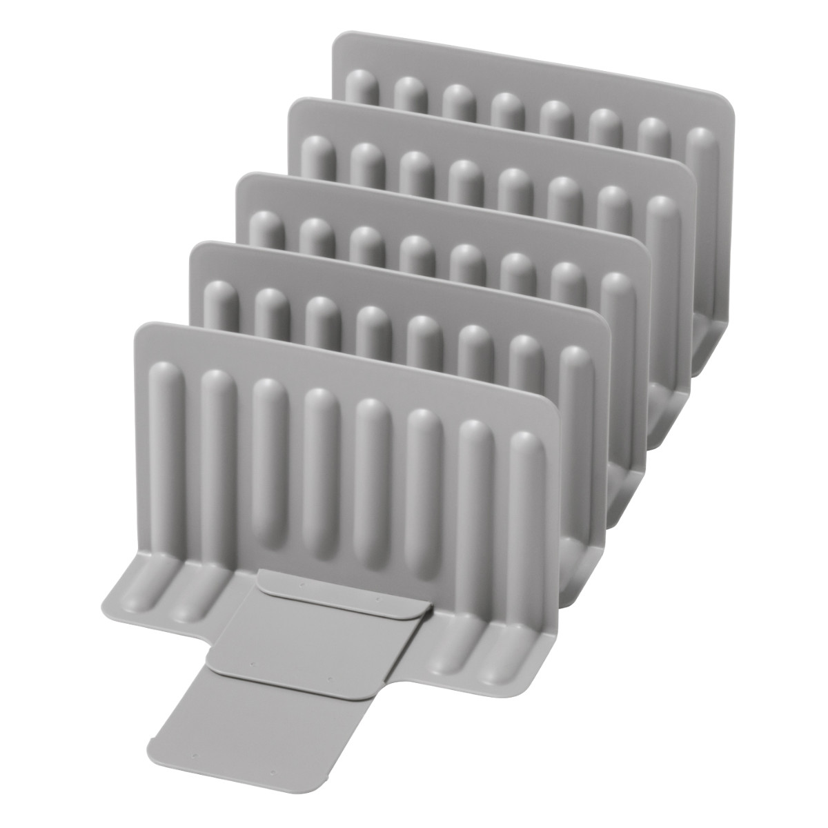 キッチン収納 冷凍庫スタンド 仕切り5枚組 ( 冷蔵庫収納 冷凍庫収納 整理ボックス 整理用品 お片付け キッチン 収納 冷蔵庫 冷凍庫 キッチン用品 キッチン雑貨 収納上手 仕切り板 小物収納 スライド 伸縮 庫内 立てて入れる 5枚 ) 【ホワイト】 ホワイト