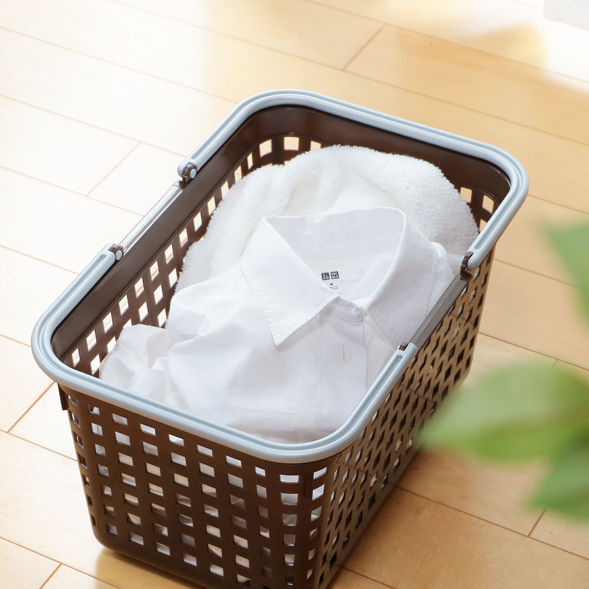 ランドリーバスケット スカンジナビア SCB-3 バスケット S ( 洗濯かご 脱衣かご ランドリーボックス ミニバスケット 洗濯 ランドリーラック 洗濯物入れ 洗濯カゴ 脱衣カゴ 脱衣籠 収納バスケット 持ち手付き 角型 日本製 ) 【クリア】 クリア