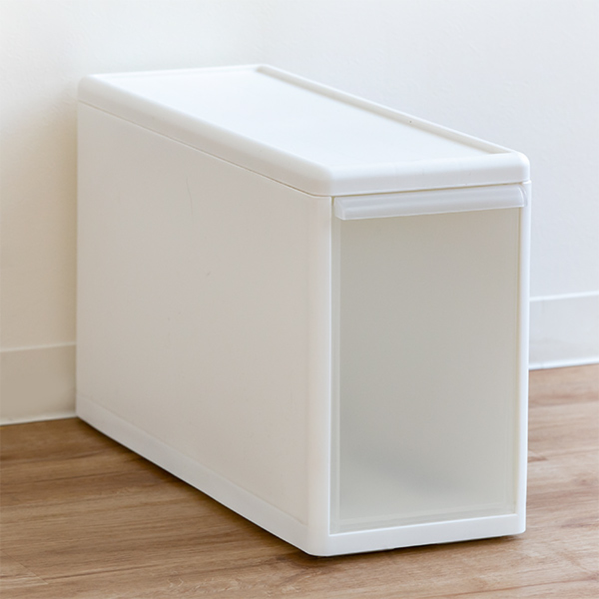 収納ケース スリム L 幅17×奥行47×高さ28cm プラスチック 引き出し 収納 ( 収納ボックス 衣装 ケース ボックス 日本製 クローゼット収納 隙間収納 押入れ収納 クローゼット 押入れ BOX CD キッチン スタッキング 積み重ね ) 【ホワイト】 ホワイト