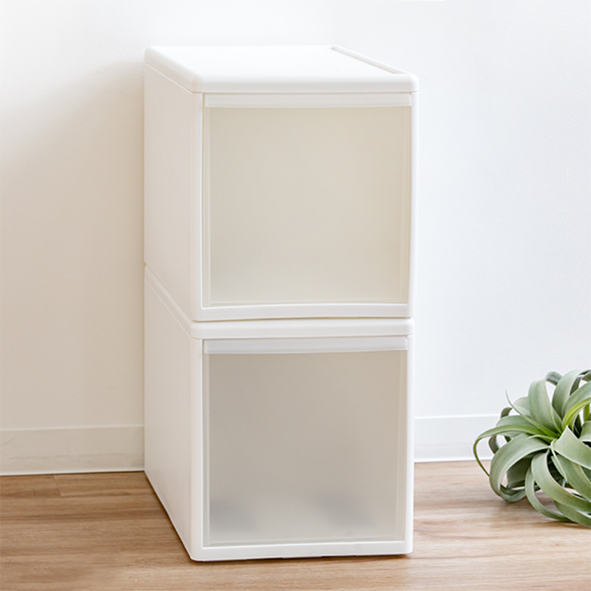収納ケース ミディ L 幅26×奥行47×高さ28cm プラスチック 引き出し 収納 ( 収納ボックス 衣装 ケース ボックス 日本製 クローゼット収納 隙間収納 押入れ収納 キッチン 脱衣所 衣類 スタッキング 積み重ね 小物 リビング収納 ) 【ホワイト】 ホワイト