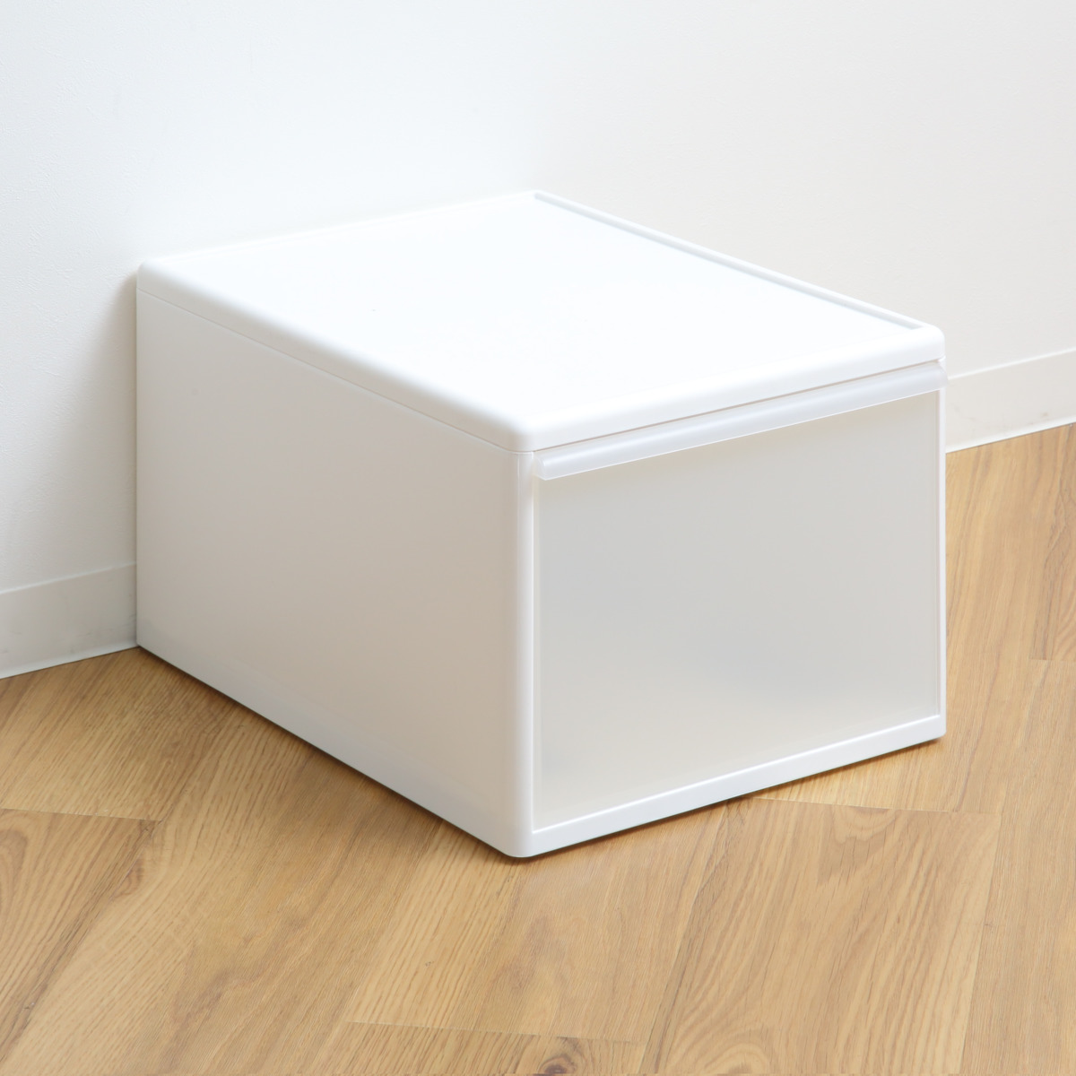 収納ケース ワイド L 幅34×奥行46.5×高さ28cm プラスチック 引き出し 収納 日本製 同色3個セット ( 収納ボックス 衣装 ケース クローゼット 積み重ね 押入れ収納 キッチン 脱衣所 衣類 スタッキング 小物収納 リビング収納 ) 【ホワイト】 ホワイト