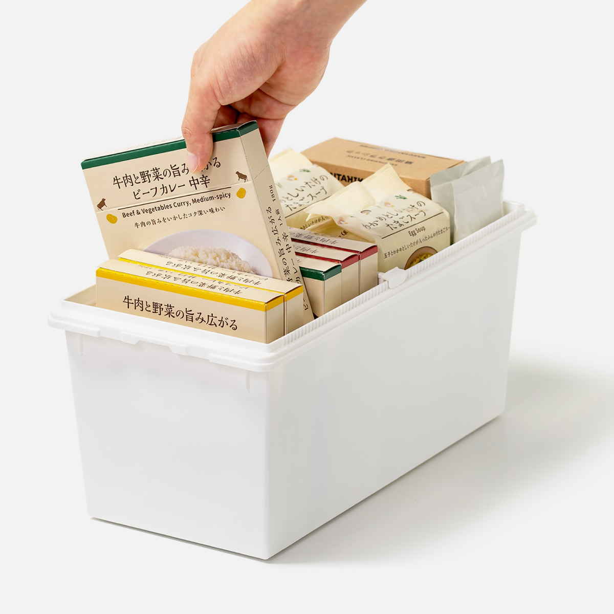 収納ケース メディア収納ボックス DVD・CD・BDケース ( 収納 ボックス ケース プラスチック フタ付き 仕切り板付き 積み重ね スタッキング 収納ボックス 文庫本 新書判 ブルーレイ ふた 蓋 付き 日本製 ) 【ブラウン】 ブラウン