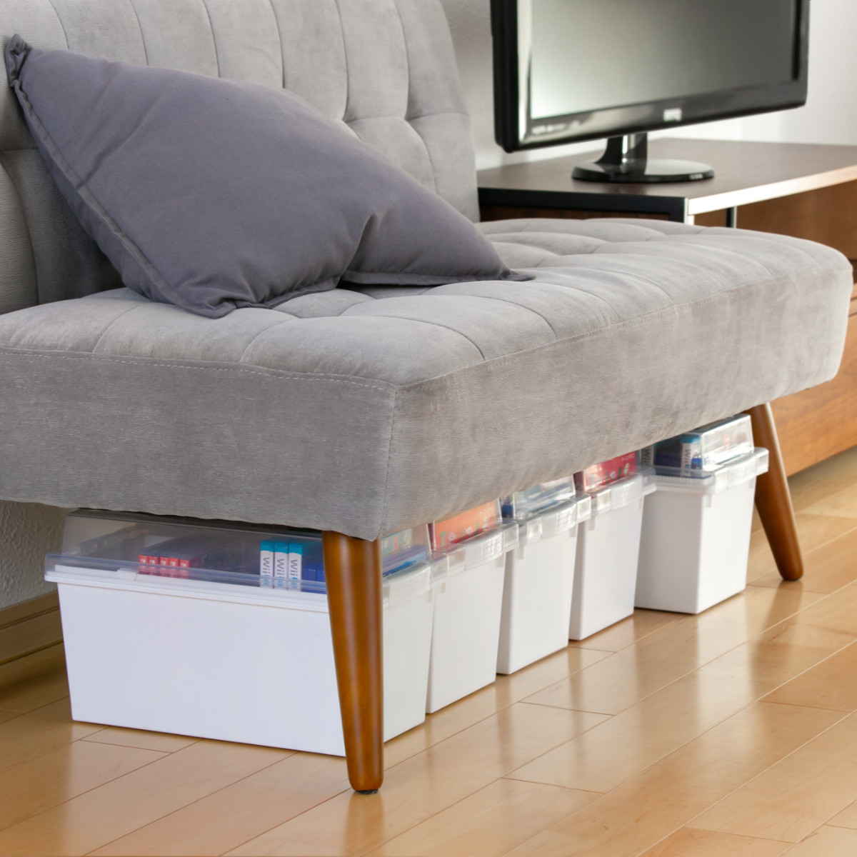 収納ケース メディア収納ボックス DVD・CD・BDケース ( 収納 ボックス ケース プラスチック フタ付き 仕切り板付き 積み重ね スタッキング 収納ボックス 文庫本 新書判 ブルーレイ ふた 蓋 付き 日本製 ) 【ブラウン】 ブラウン