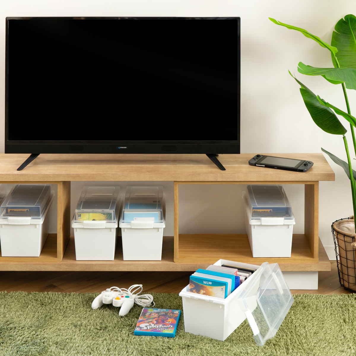 収納ケース メディア収納ボックス DVD・CD・BDケース ( 収納 ボックス ケース プラスチック フタ付き 仕切り板付き 積み重ね スタッキング 収納ボックス 文庫本 新書判 ブルーレイ ふた 蓋 付き 日本製 ) 【ブラウン】 ブラウン