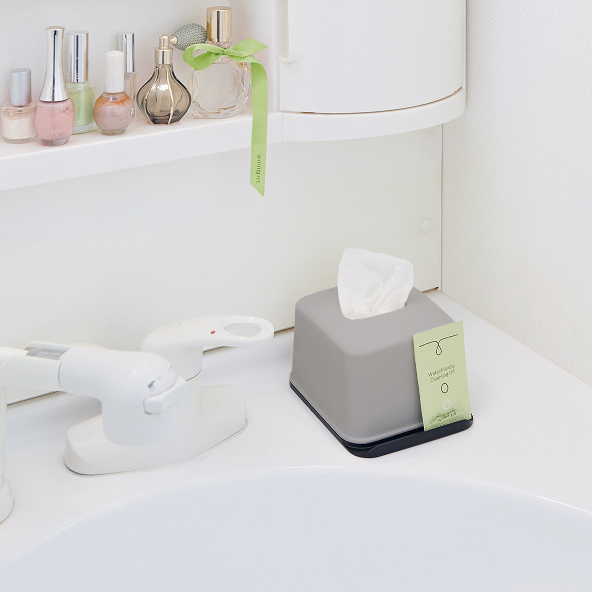 ティッシュケース 同色4個セット 再生材 ハーフティッシュボックス スマホスタンド ( ティッシュ ハーフ ハーフサイズ スマホ スタンド 便利 収納 節約 コンパクト リビング キッチン 洗面所 再生プラスチック インテリア 卓上 ) 【ホワイト】 ホワイト