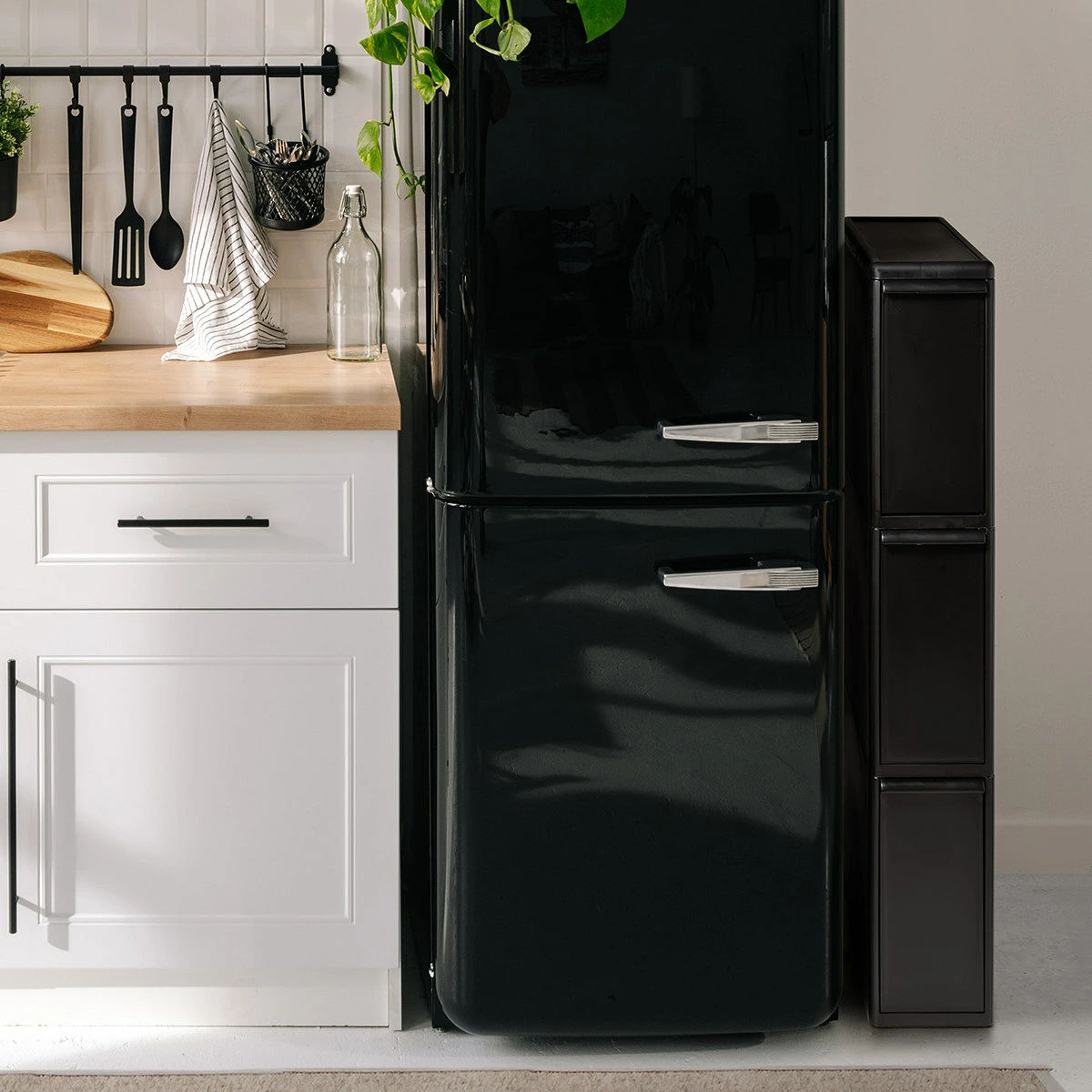 ゴミ箱 60L 3段 幅25.5cm ワイド 分別引き出しステーション ( ごみ箱 60リットル 20L 3分別 キッチン 省スペース スリム 隙間収納 引出し ダストボックス 縦型 隙間 収納 キッチン収納 ストッカー ) 【ブラウン】 ブラウン