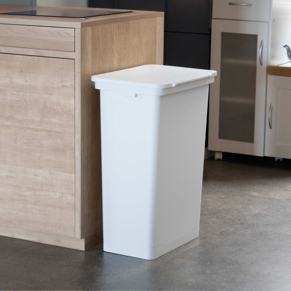 ゴミ箱 52L 屋外でも使えるダストボックス ワイド ライクイット ( ごみ箱 ゴミ袋対応可 ダストボックス ふた付き 分別 横開き ふた like-it ハンドル付き 薄型 奥行スリム DIY ふたを開けたまま固定 2分別 3分別 シンプル ) 【ホワイト】 ホワイト