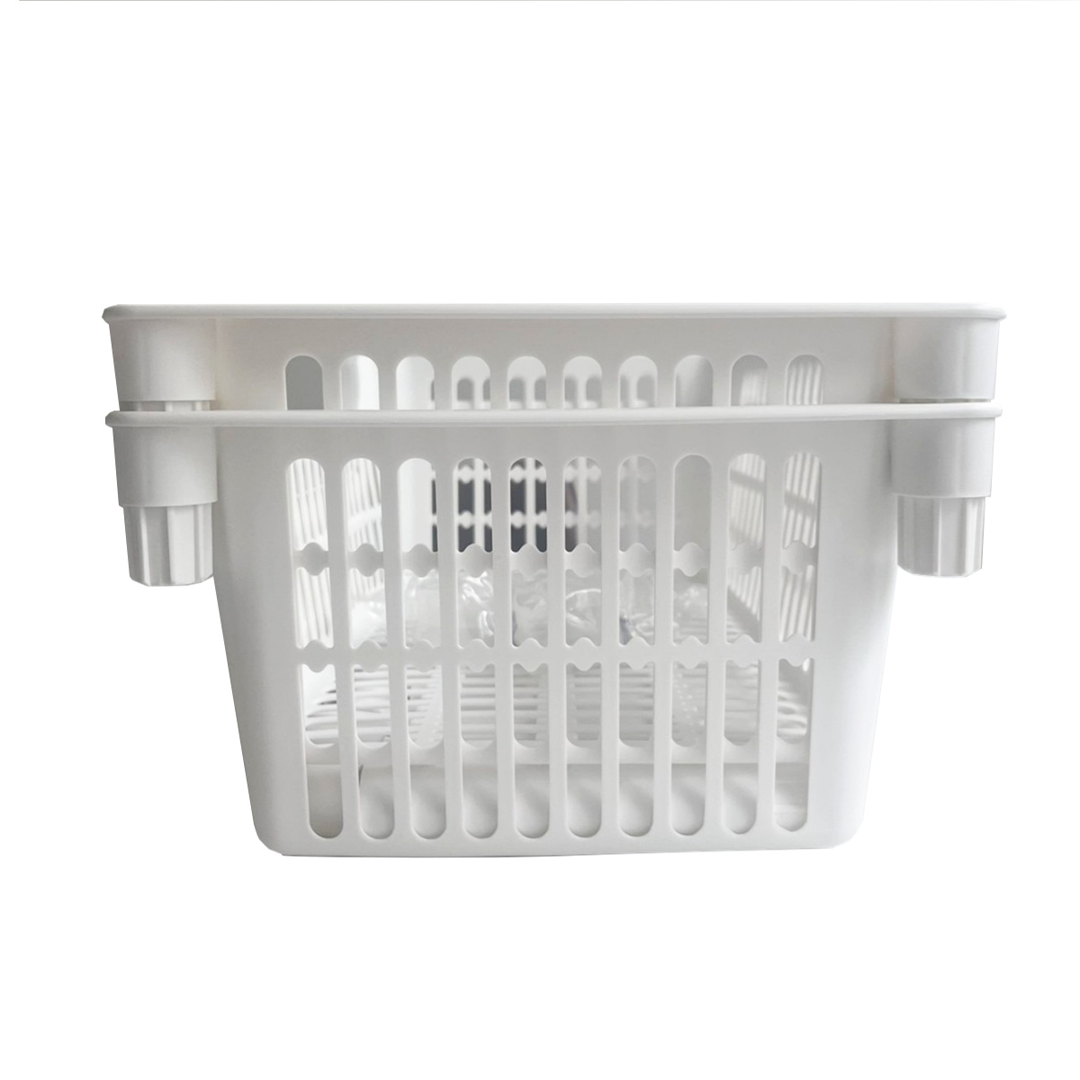 ランドリーバスケット 2段 シルキーワゴン ( ランドリーワゴン スリム ランドリー バスケット キャスター付き 収納 日本製 洗濯カゴ 脱衣カゴ ランドリー収納 組立て簡単 キャスター 隙間収納 ホワイト )