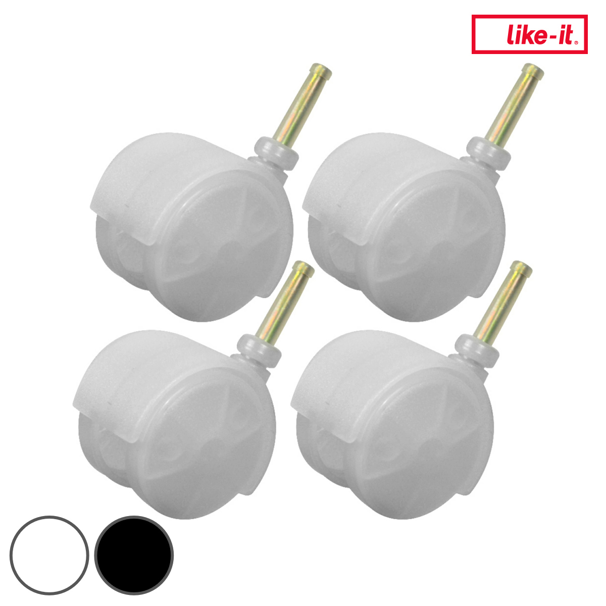 ライクイット専用 キャスター LS-33 （ 収納ケース 引き出し 対応 部品 パーツ キャスターのみ 差し込み式 4個入り リビング 収納ボックス キッチン ランドリー クローゼットシステム ） 【クリア】