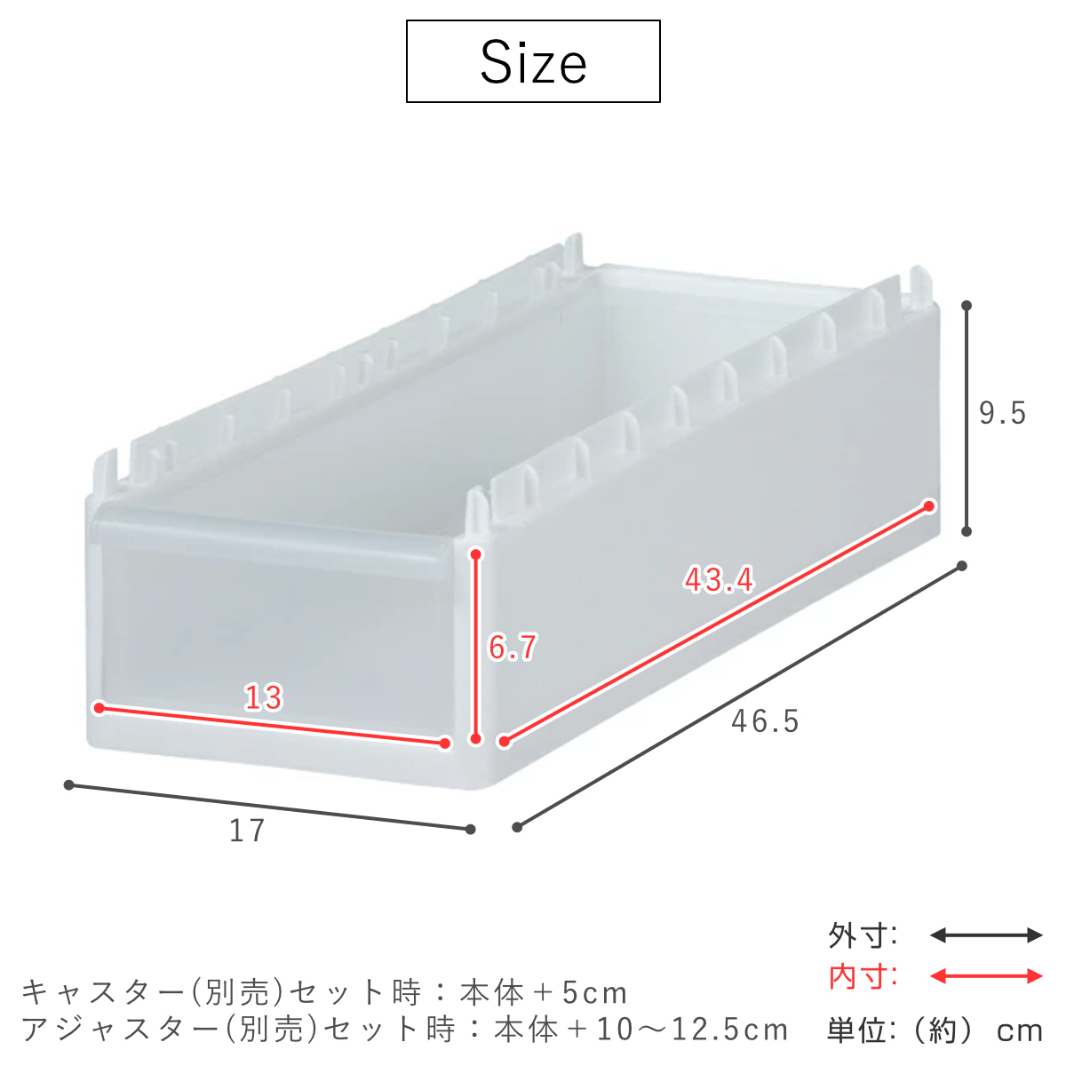 ストッカー ユニット 浅型 170S スリムストレージ用 高さ9.5cm 幅17cm ( キッチン収納 隙間収納 スリム ラック サニタリー プラスチック製 シンク横収納 すき間収納 洗面所 脱衣所 キッチン 収納 パーツ カスタマイズ )