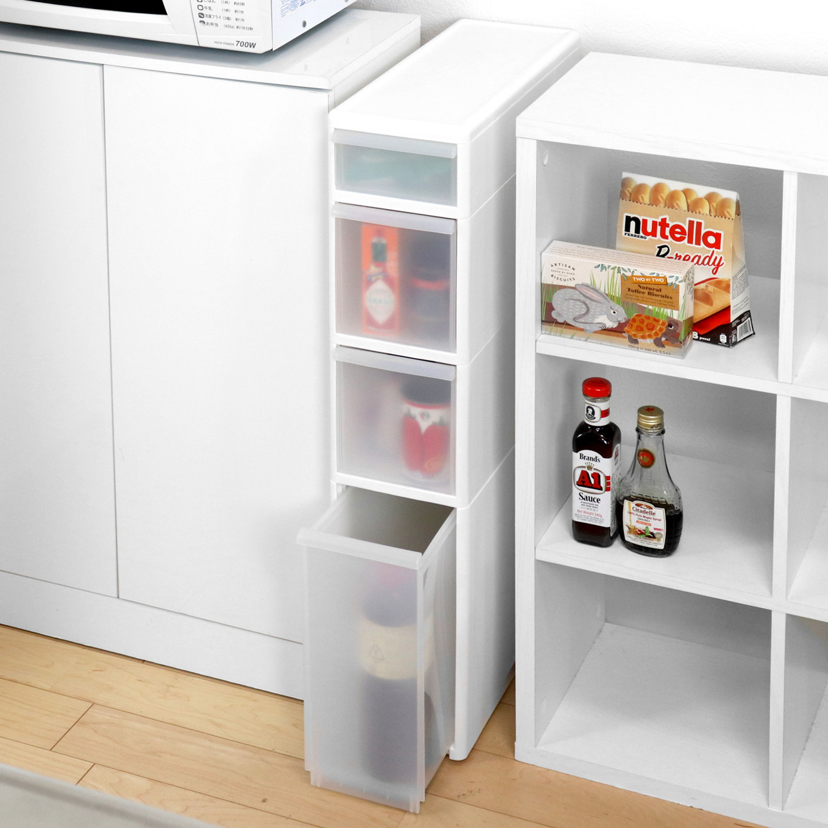 ストッカー ユニット 浅型 170S スリムストレージ用 高さ9.5cm 幅17cm ( キッチン収納 隙間収納 スリム ラック サニタリー プラスチック製 シンク横収納 すき間収納 洗面所 脱衣所 キッチン 収納 パーツ カスタマイズ )