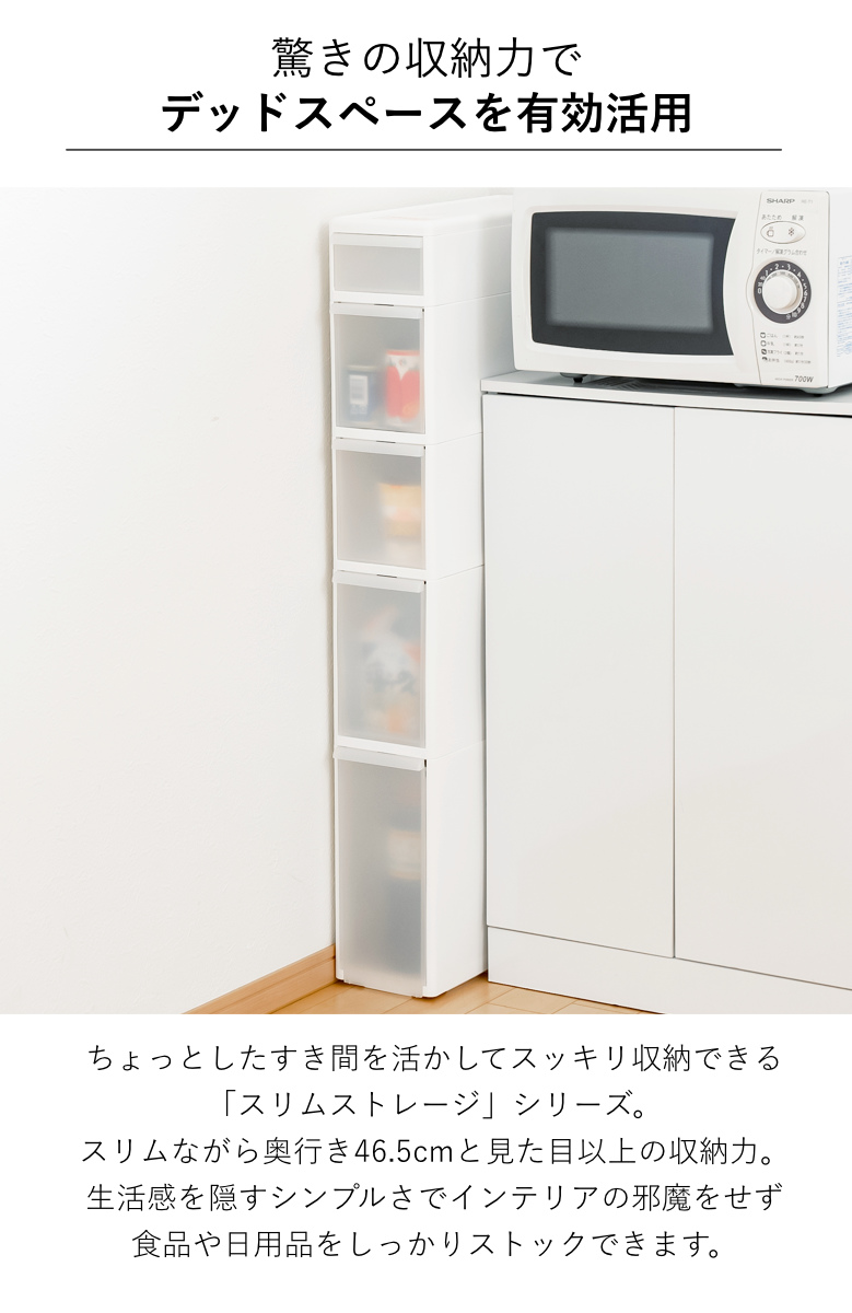 ストッカー ユニット 浅型 170S スリムストレージ用 高さ9.5cm 幅17cm ( キッチン収納 隙間収納 スリム ラック サニタリー プラスチック製 シンク横収納 すき間収納 洗面所 脱衣所 キッチン 収納 パーツ カスタマイズ )