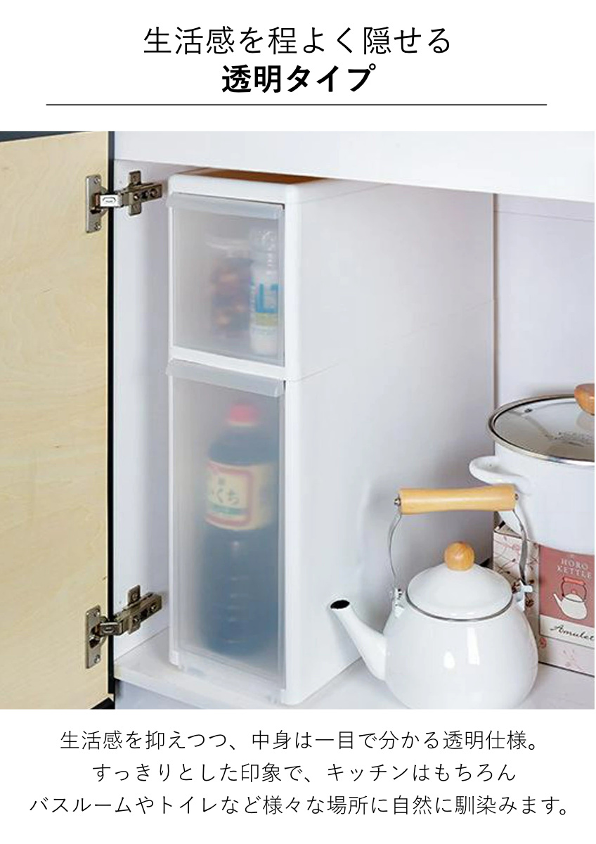 ストッカー ユニット ミドル 170DM スリムストレージ用 高さ28.5cm 幅17cm ( キッチン収納 隙間収納 スリム ラック サニタリー プラスチック製 シンク横収納 すき間収納 洗面所 脱衣所 キッチン 収納 パーツ カスタマイズ )