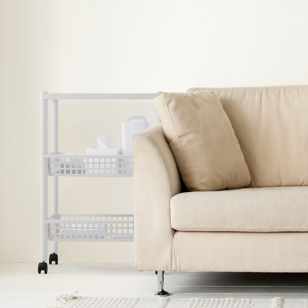 キッチンワゴン ステージワゴン 天板付き 3段 メッシュカゴ ライクイット ( キャスター付き スリム キッチンラック キッチンストッカー 収納ワゴン マルチワゴン ストッカー すき間 メッシュ かご キッチン 洗面所 like-it ) 【ブラック】 ブラック