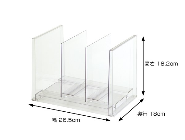 ブックスタンド 卓上収納 MX-22 A4 サイズ ファイルソーター スリム スライド式 日本製 （ 本立て 仕切り ブックエンド ファイルスタンド  ファイルラック おしゃれ 書類 整理 収納用品 整理整頓 デスク周り 事務用品 ） 【 クリア 】