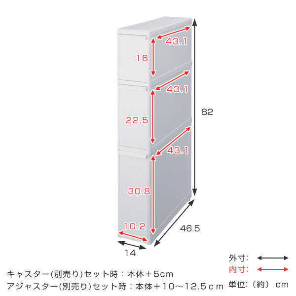 dショッピング |キッチン収納 スリムストレージ ファイントールストッカー FTS-111L 収納ストッカー 14cm （ キッチンストッカー  隙間収納 スリムキッチンラック スリムストッカー シンク横 プラスチック ） 【 ホワイト 】 | カテゴリ：キッチン収納・食品棚の販売できる ...