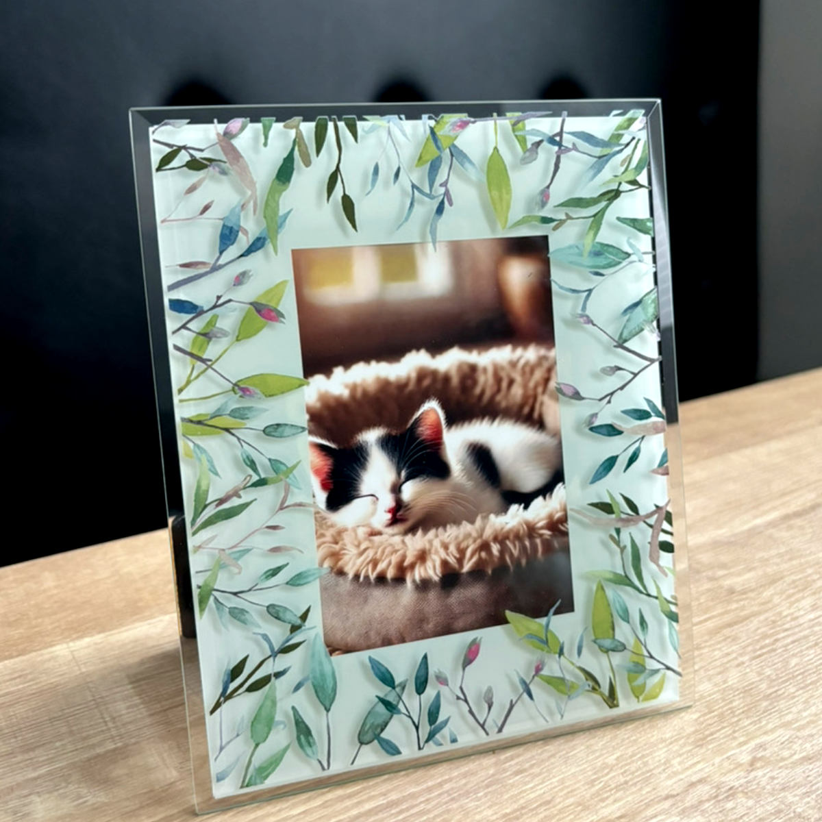 フォトフレーム FGデザイン L判 ボタニカル ガラス ( フォトスタンド 写真立て 写真たて 写真入れ フォト フレーム スタンド 縦横 水彩画 フラワー l判 写真フレーム アートフレーム 卓上 おしゃれ かわいい プレゼント お祝い ) 【ネイチャーイエロー】 ネイチャーイエロー