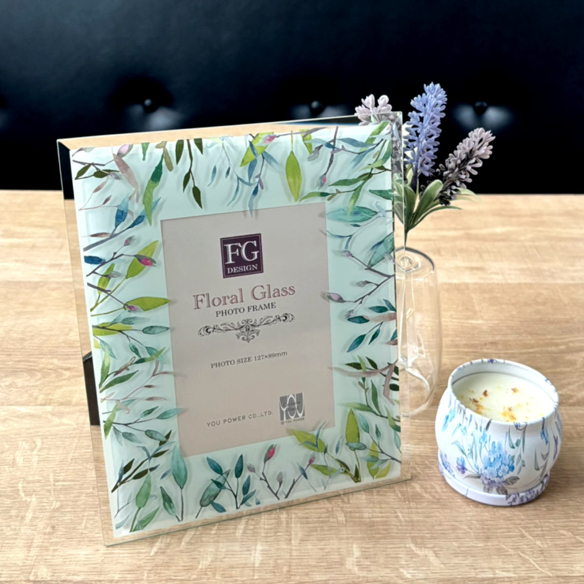 フォトフレーム FGデザイン L判 ボタニカル ガラス ( フォトスタンド 写真立て 写真たて 写真入れ フォト フレーム スタンド 縦横 水彩画 フラワー l判 写真フレーム アートフレーム 卓上 おしゃれ かわいい プレゼント お祝い ) 【ネイチャーイエロー】 ネイチャーイエロー