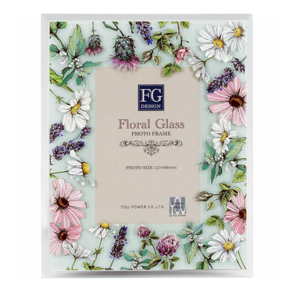 フォトフレーム FGデザイン L判 ボタニカル ガラス ( フォトスタンド 写真立て 写真たて 写真入れ フォト フレーム スタンド 縦横 水彩画 フラワー l判 写真フレーム アートフレーム 卓上 おしゃれ かわいい プレゼント お祝い ) 【ネイチャーイエロー】 ネイチャーイエロー