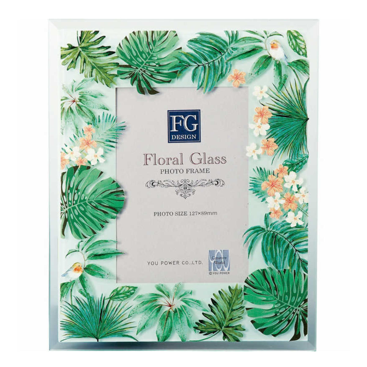 フォトフレーム FGデザイン L判 ボタニカル ガラス ( フォトスタンド 写真立て 写真たて 写真入れ フォト フレーム スタンド 縦横 水彩画 フラワー l判 写真フレーム アートフレーム 卓上 おしゃれ かわいい プレゼント お祝い ) 【ネイチャーイエロー】 ネイチャーイエロー