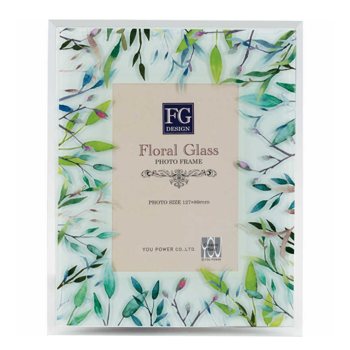 フォトフレーム FGデザイン L判 ボタニカル ガラス ( フォトスタンド 写真立て 写真たて 写真入れ フォト フレーム スタンド 縦横 水彩画 フラワー l判 写真フレーム アートフレーム 卓上 おしゃれ かわいい プレゼント お祝い ) 【ネイチャーイエロー】 ネイチャーイエロー