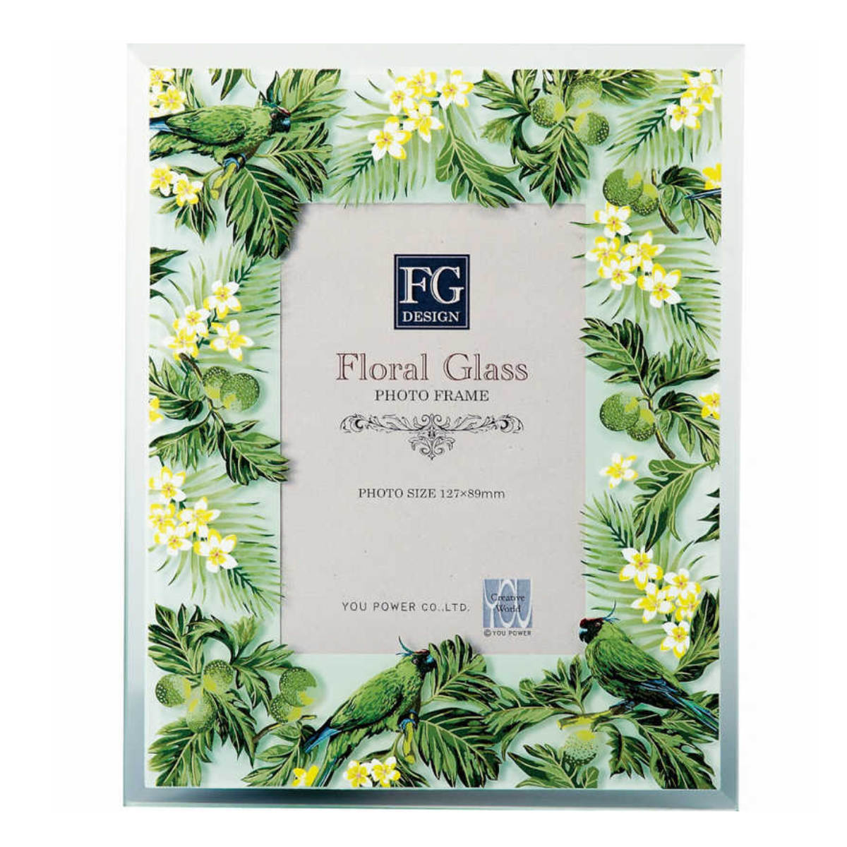 フォトフレーム FGデザイン L判 ボタニカル ガラス ( フォトスタンド 写真立て 写真たて 写真入れ フォト フレーム スタンド 縦横 水彩画 フラワー l判 写真フレーム アートフレーム 卓上 おしゃれ かわいい プレゼント お祝い ) 【ネイチャーイエロー】 ネイチャーイエロー