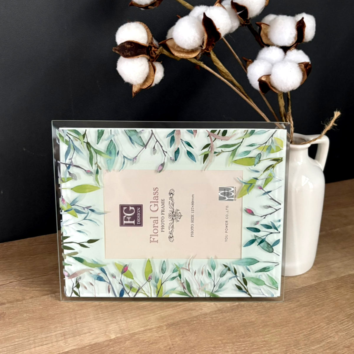 フォトフレーム FGデザイン L判 ボタニカル ガラス ( フォトスタンド 写真立て 写真たて 写真入れ フォト フレーム スタンド 縦横 水彩画 フラワー l判 写真フレーム アートフレーム 卓上 おしゃれ かわいい プレゼント お祝い ) 【ネイチャーイエロー】 ネイチャーイエロー
