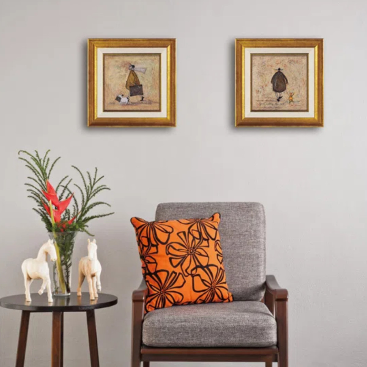 アートパネル サムトフト 23.5×23.5cm ゴールド ( 絵画 絵 アート インテリア 額 額入り 壁掛け 犬 動物 虹 ポスター アートフレーム アートポスター ウォールアート パネル 額付き 額縁 正方形 スクエア 壁飾り リビング ) 【うまくいくさ】 うまくいくさ