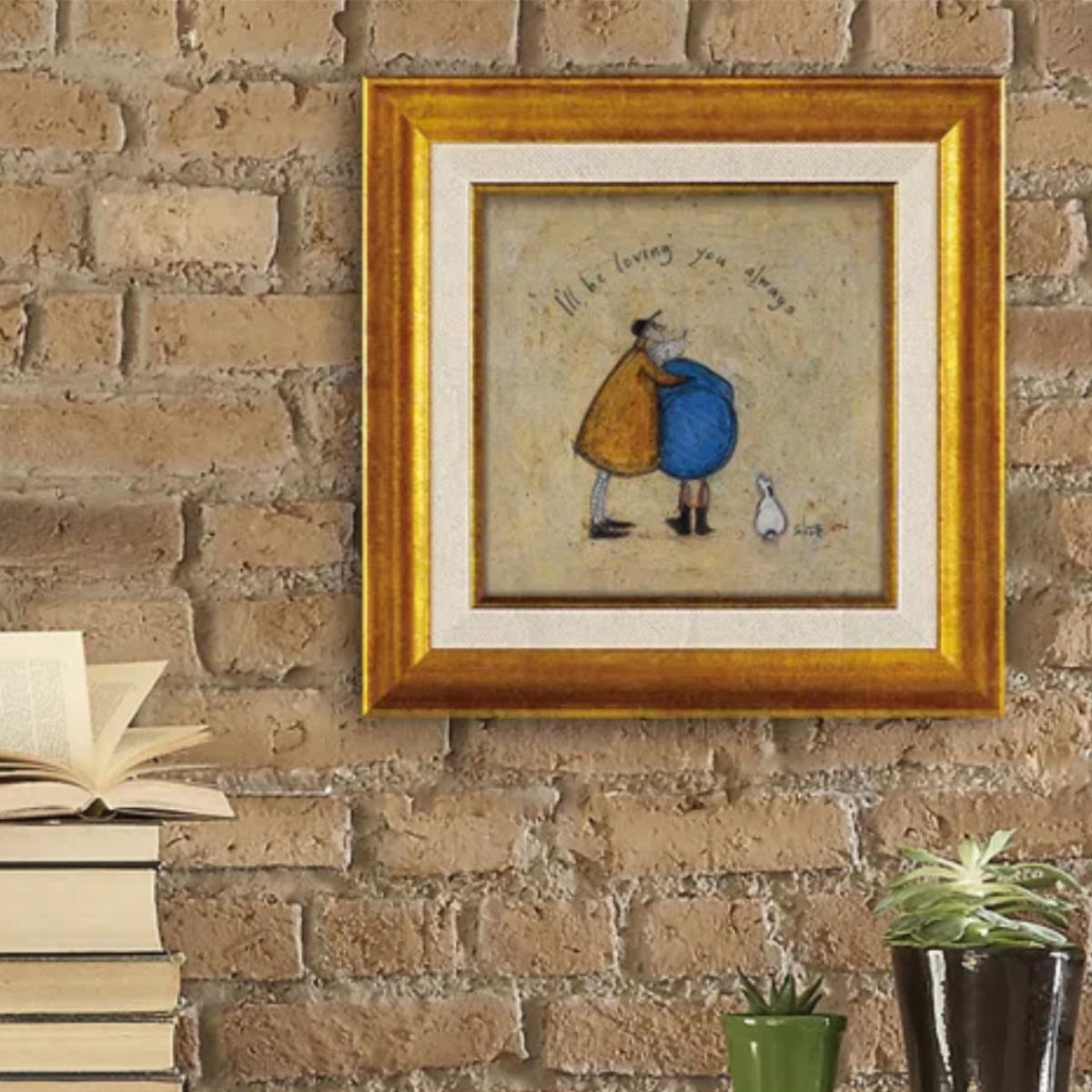 アートパネル サムトフト 23.5×23.5cm ゴールド ( 絵画 絵 アート インテリア 額 額入り 壁掛け 犬 動物 虹 ポスター アートフレーム アートポスター ウォールアート パネル 額付き 額縁 正方形 スクエア 壁飾り リビング ) 【うまくいくさ】 うまくいくさ