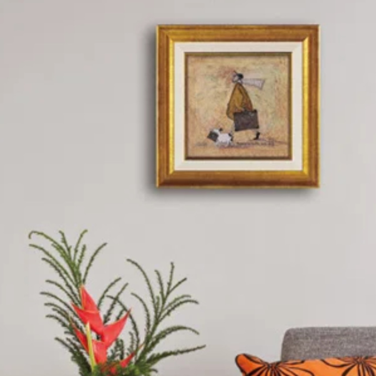 アートパネル サムトフト 23.5×23.5cm ゴールド ( 絵画 絵 アート インテリア 額 額入り 壁掛け 犬 動物 虹 ポスター アートフレーム アートポスター ウォールアート パネル 額付き 額縁 正方形 スクエア 壁飾り リビング ) 【うまくいくさ】 うまくいくさ