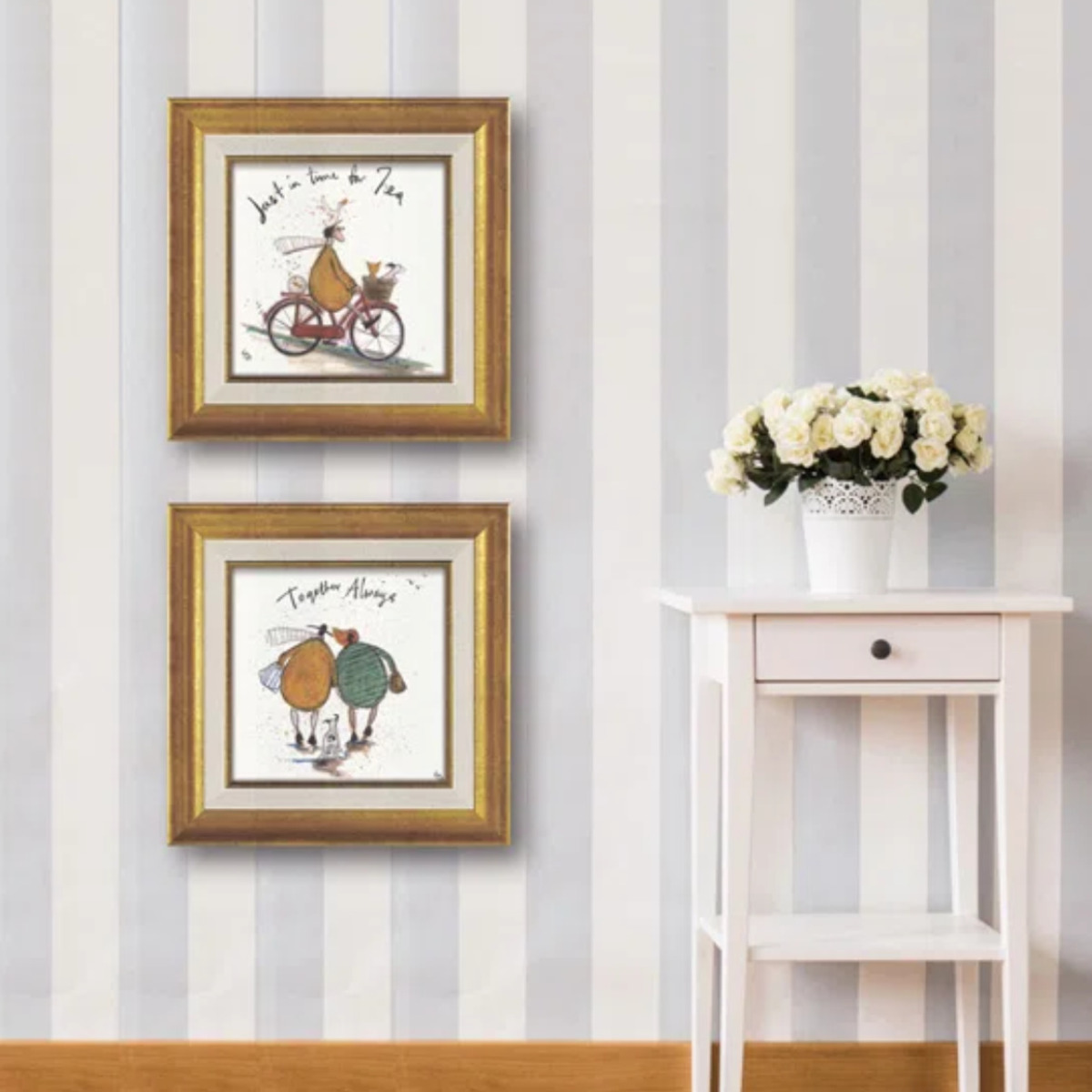 アートパネル サムトフト 23.5×23.5cm ゴールド ( 絵画 絵 アート インテリア 額 額入り 壁掛け 犬 動物 虹 ポスター アートフレーム アートポスター ウォールアート パネル 額付き 額縁 正方形 スクエア 壁飾り リビング ) 【うまくいくさ】 うまくいくさ