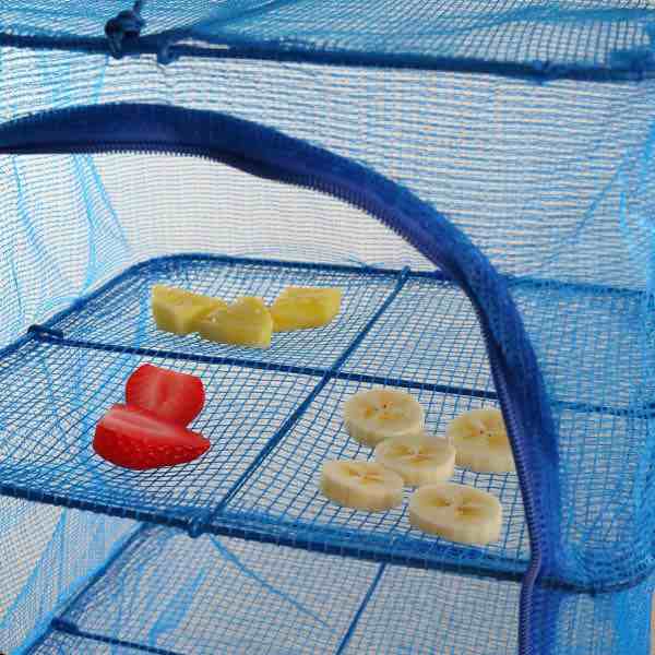 万能干しかご 3段 S 25x25x45cm ( ほしかご 干しかご 乾物ネット 干し網 一夜干し 干物 野菜干し ドライフルーツ 防虫 天日干し 虫除けネット 虫よけネット 折り畳み )