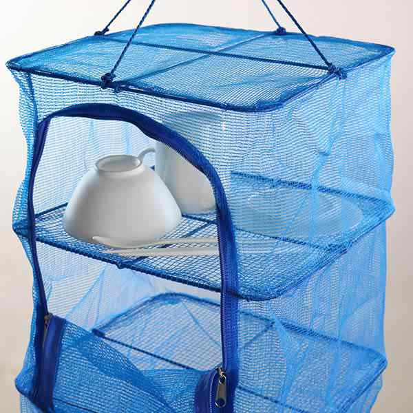 万能干しかご 3段 M 30x30x55cm ( ほしかご 干しかご 乾物ネット 干し網 一夜干し 干物 野菜干し ドライフルーツ 防虫 天日干し 虫除けネット 虫よけネット 折り畳み )