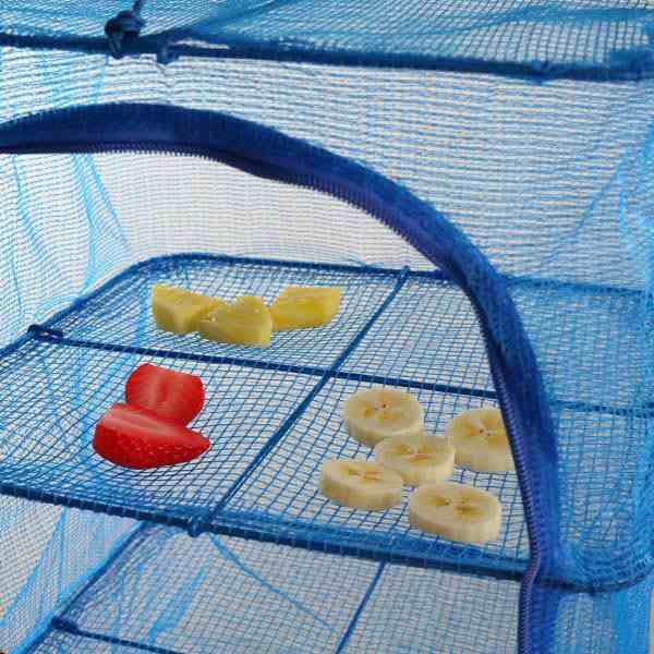 万能干しかご 3段 M 30x30x55cm ( ほしかご 干しかご 乾物ネット 干し網 一夜干し 干物 野菜干し ドライフルーツ 防虫 天日干し 虫除けネット 虫よけネット 折り畳み )