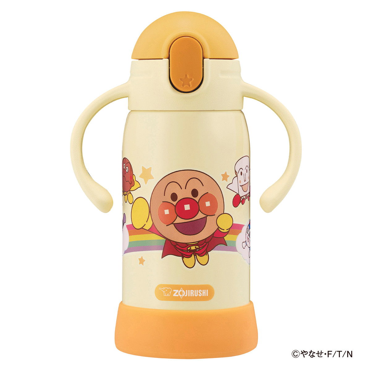 象印 水筒 320ml ステンレスクールボトル アンパンマン キッズ SQ-DB30A EY ( ZOJIRUSHI ストローボトル 保冷 子供 ストロー付き ワンタッチ ワンプッシュ ストロー マグボトル ボトル マイボトル こども 洗いやすい ハンドル付き )